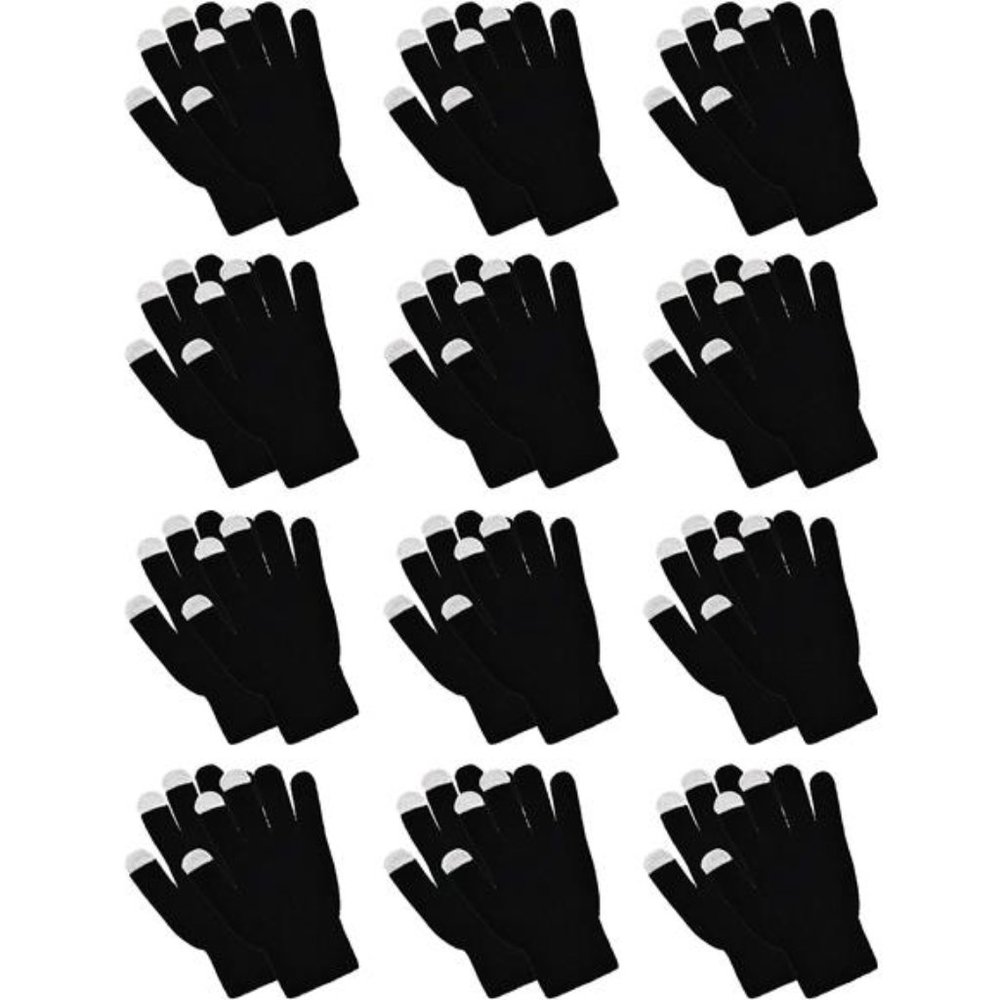 12 Pairs Touchscreen Gloves Stretch Knitted Texting Gloves Warm Windproof